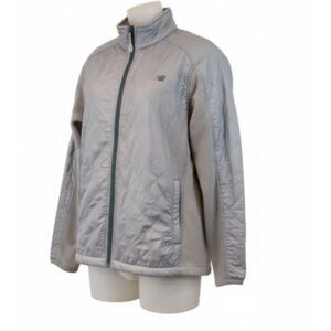 New Balance Gray Full Zip Light Jacket Men's Large Athletic Layering Piece